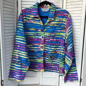 Funky Artistic Colorful Vintage Keren Hart blouse jacket